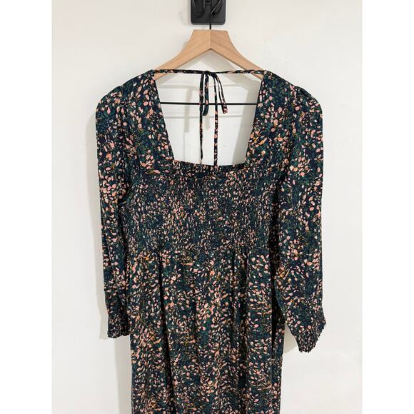 Ingrid & Isabel Smock Bodice Printed Square Neck Midi Maternity Dress Womens XL - Picture 6 of 8